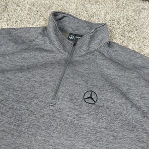 Mercedes Benz 1/4 Zip Pullover Mens 2XL Grey Golf Performance Fleece Lined